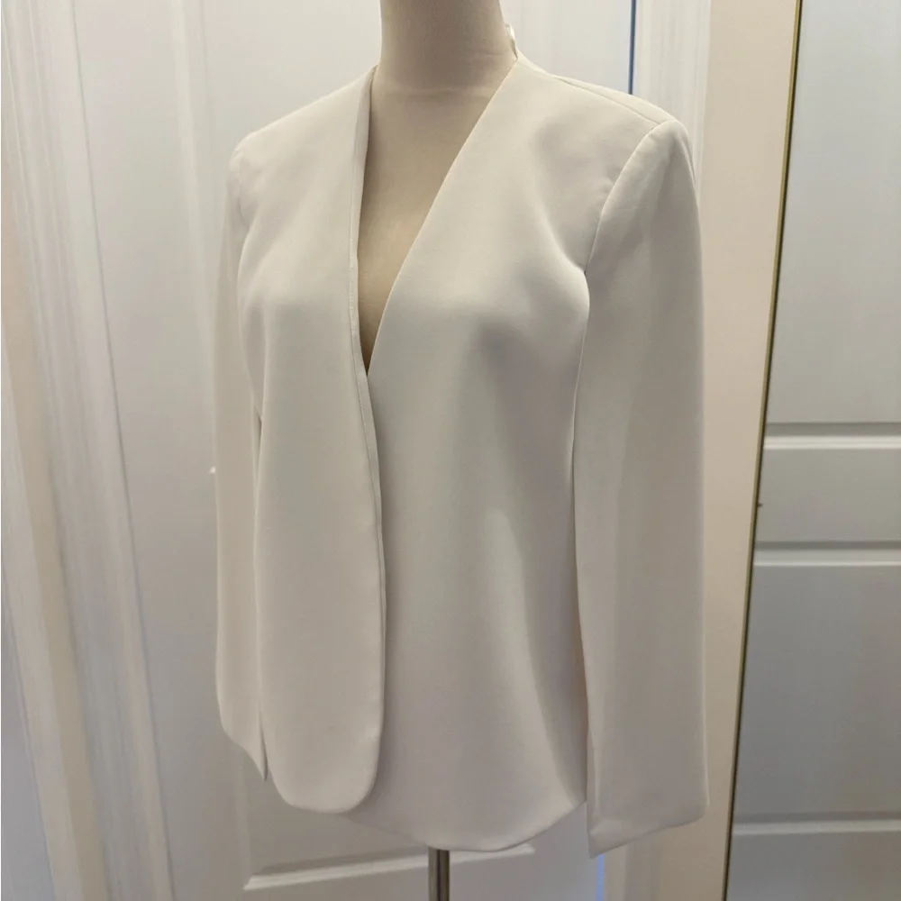 ZARA WHITE CAPE BLAZER MEDIUM - Picture 7 of 11